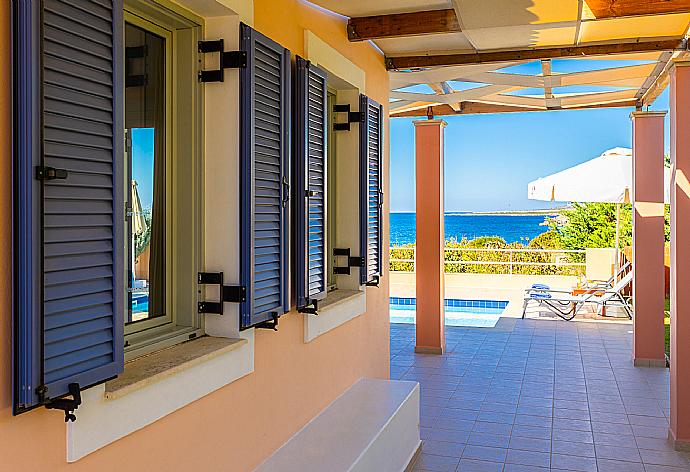 Terrace area with sea views . - Maria Beach House . (Photo Gallery) }}