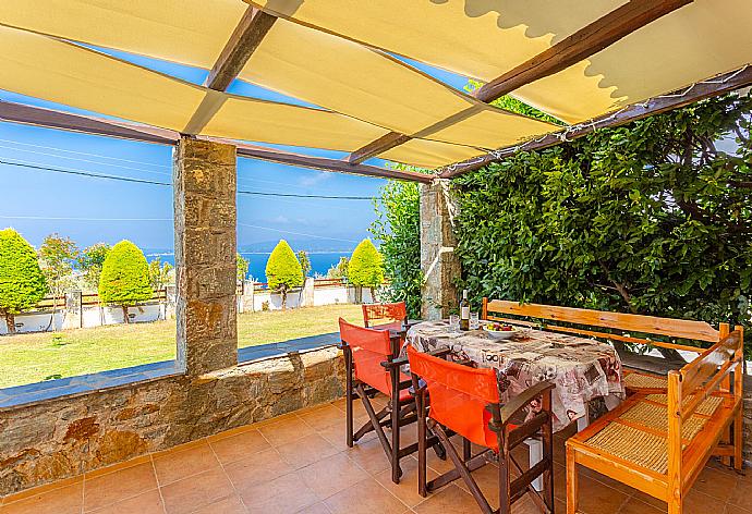 Terrace area with sea views . - Villa Katerina . (Photo Gallery) }}