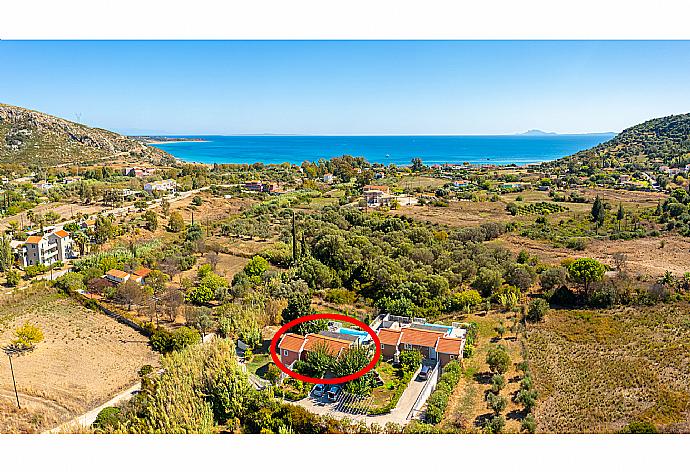 Aerial view showing location of Villa Cherry . - Villa Cherry . (Photo Gallery) }}