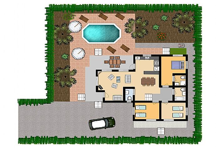 Floor Plan . - Villa Chrystalla . (Галерея фотографий) }}