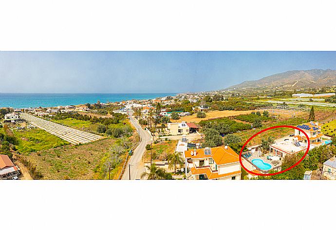 Aerial view showing location of Villa Constantinos . - Villa Constantinos . (Photo Gallery) }}