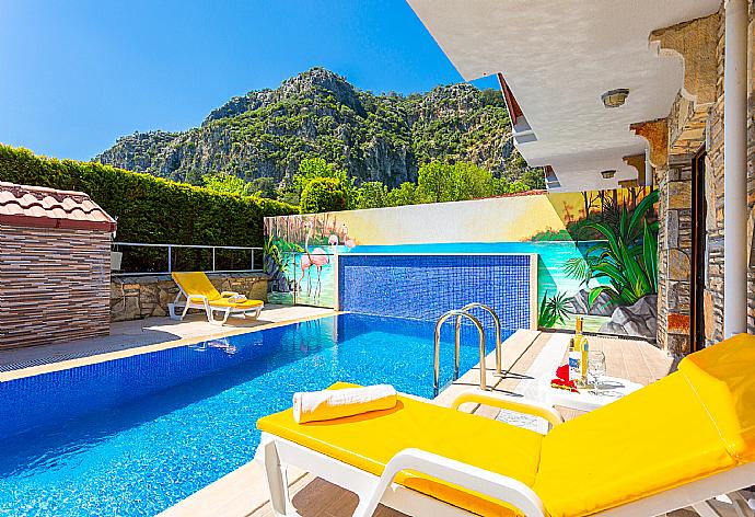 Private pool and terrace with views . - Villa Canan Paradise . (Photo Gallery) }}
