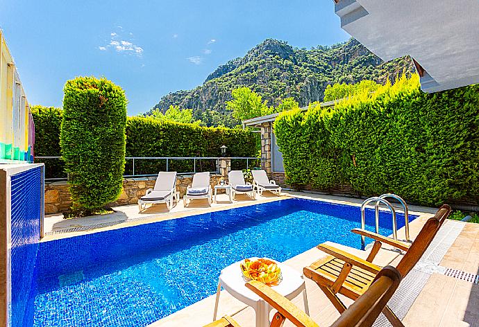 Private pool and terrace with views . - Villa Deniz Paradise . (Photo Gallery) }}