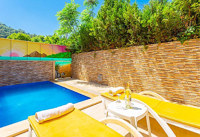 Private pool and terrace . - Villa Derya Paradise . (Photo Gallery) }}