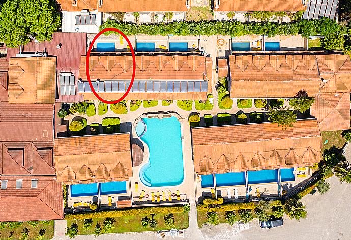 Aerial view of Paradise Club showing location of Villa Emel Paradise . - Villa Emel Paradise . (Галерея фотографий) }}