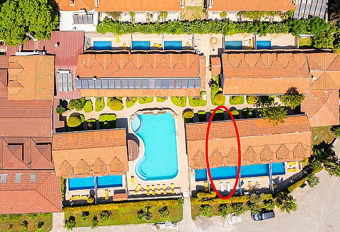 Aerial view of Paradise Club showing location of Villa Ayla Paradise . - Villa Ayla Paradise . (Photo Gallery) }}