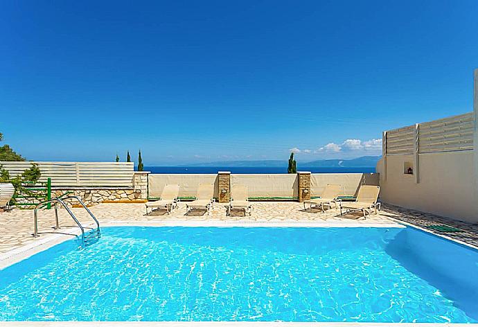 Private pool and terrace with sea views . - Villa Anastasia . (Photo Gallery) }}