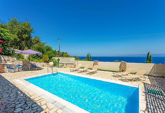 Private pool and terrace with sea views . - Villa Anastasia . (Photo Gallery) }}