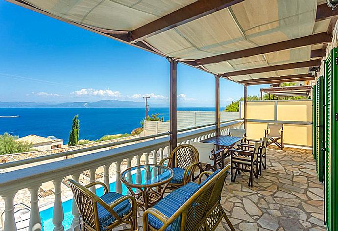 Sheltered terrace area with panoramic sea views . - Villa Anastasia . (Photo Gallery) }}