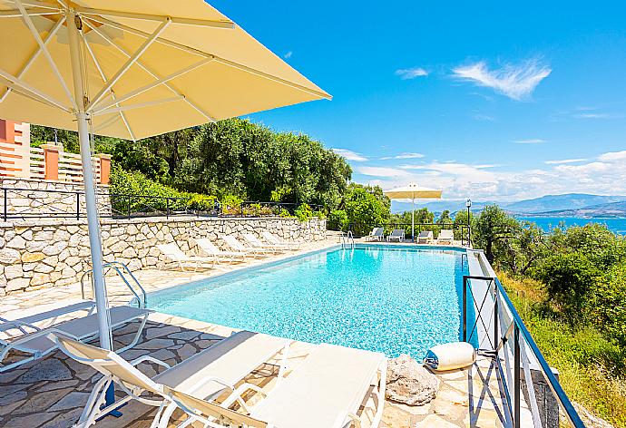 Private infinity pool, terraces, and gardens with panoramic sea views . - Villa Vasso . (Fotogalerie) }}