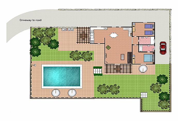 Floor plan of the Floor Plan: Ground Floor . - Villa Malama . (Fotogalerie) }}