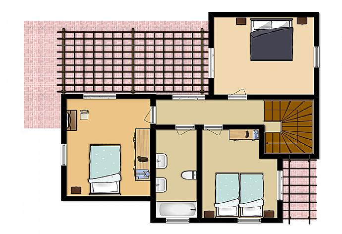 Floor Plan: First Floor . - Villa Olive . (Galleria fotografica) }}