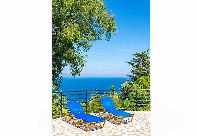 Private pool and terrace area with panoramic sea views . - Villa Nefeli . (Photo Gallery) }}