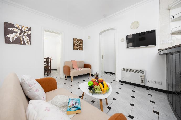 Open-plan living room with sofas, kitchen, WiFi internet, and satellite TV . - Villa Emilio . (Photo Gallery) }}