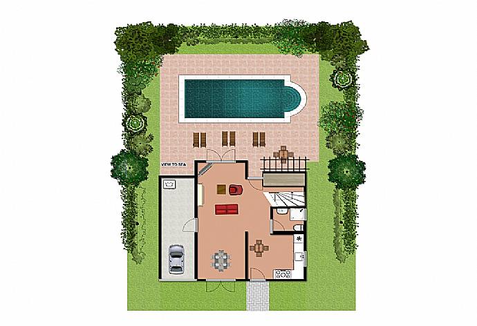 Floor Plan: Ground Floor . - Villa Eufrosini . (Galerie de photos) }}