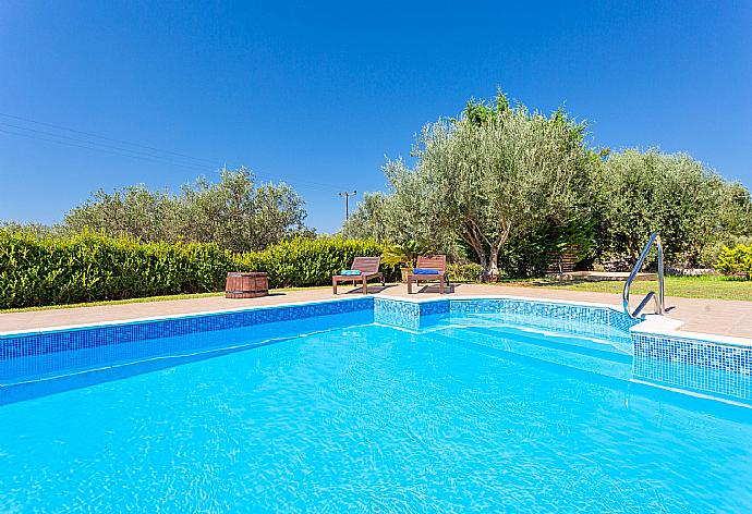 Private pool and terrace . - Villa Eufrosini . (Photo Gallery) }}