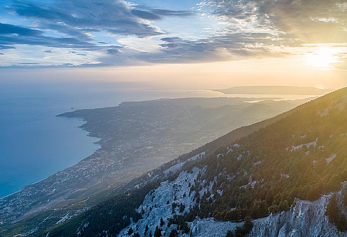 Sunset from Mount Aetos . - Villa Eufrosini . (Photo Gallery) }}