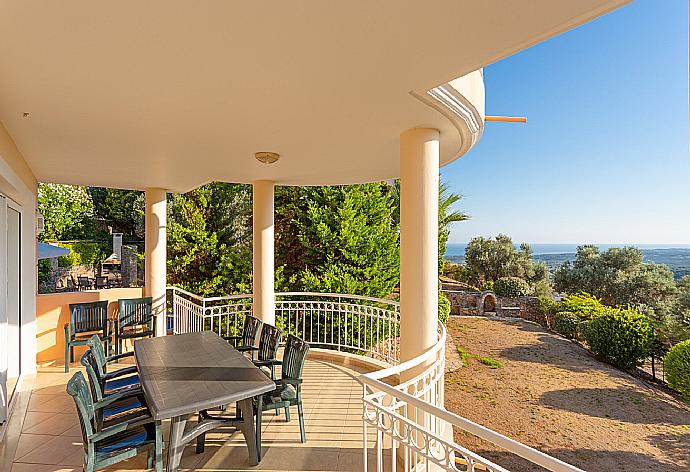 Terrace on first floor with views . - Villa Pelagos . (Photo Gallery) }}