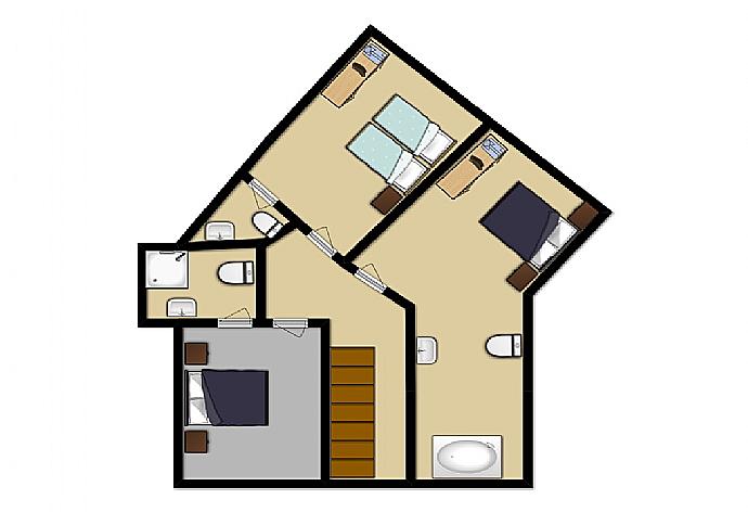 Floor Plan: Second Floor . - Villa Pelagos . (Photo Gallery) }}