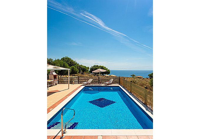 Private pool and terrace with panoramic sea views . - Villa Olympia . (Photo Gallery) }}