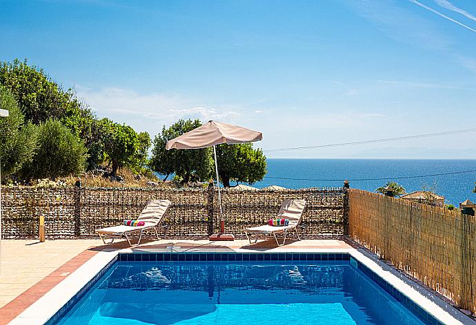Private pool and terrace with panoramic sea views . - Villa Olympia . (Photo Gallery) }}
