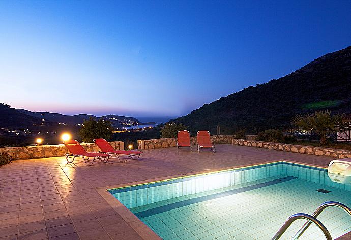Private pool with terrace and garden area . - Villa Kostis . (Photo Gallery) }}