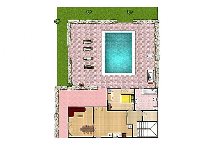 Floor Plan: Ground Floor . - Villa Kostis . (Photo Gallery) }}
