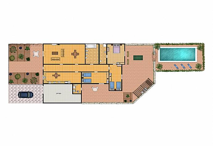 Floor Plan . - Beach Villa Miguel . (Galerie de photos) }}