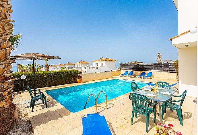 Private pool and terrace with sea views . - Villa Zinia . (Photo Gallery) }}