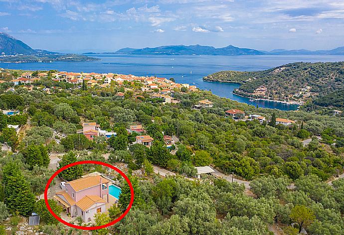 Aerial view of Villa Kyknos . - Villa Kyknos . (Photo Gallery) }}