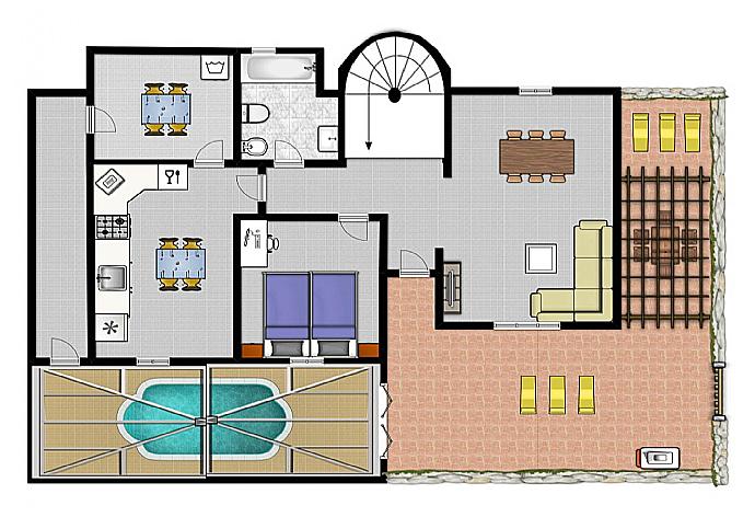 Floor Plan: Ground Floor . - Villa Amigamar . (Γκαλερί Φωτογραφιών) }}