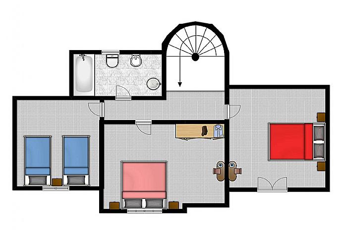 Floor Plan: First Floor . - Villa Amigamar . (Γκαλερί Φωτογραφιών) }}