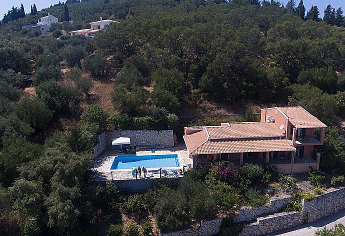 Front view of the villa facing towards the sea . - Villa Zeus Kerasia . (Photo Gallery) }}