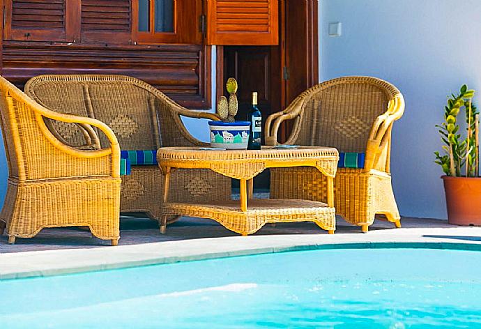 Private pool with terrace area . - Villa Rosamar . (Галерея фотографий) }}