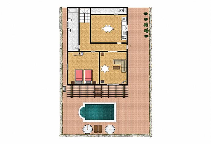 Floor Plan: Ground Floor . - Villa Alegranza . (Photo Gallery) }}