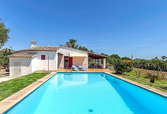 Private pool with terrace and garden area . - Villa Dionis . (Photo Gallery) }}