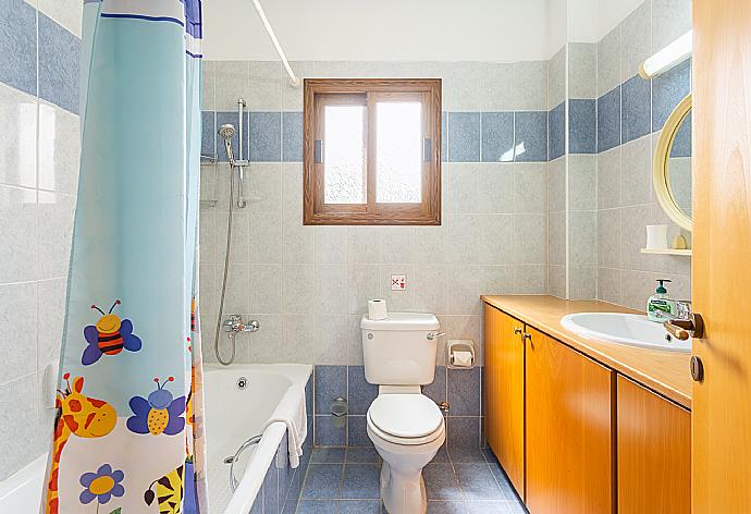 Family bathroom with bath and shower . - Villa Halima Alexandros . (Photo Gallery) }}