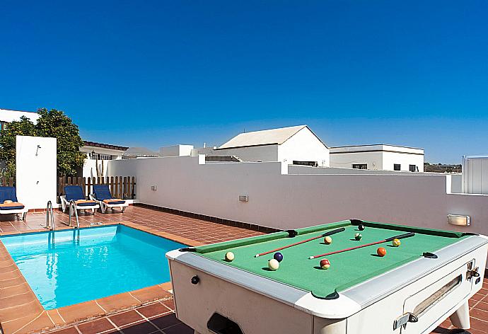 Private pool with terrace area and pool table . - Villa Julianne 1 . (Photo Gallery) }}