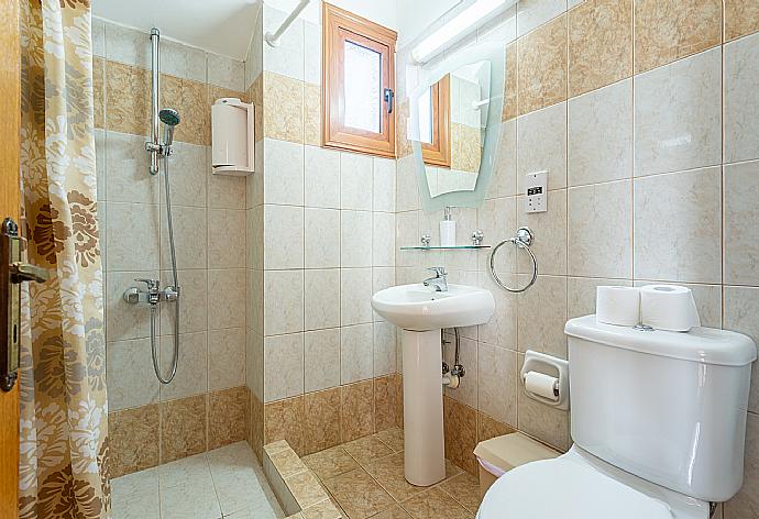 Family bathroom with shower . - Villa Pelagos . (Photo Gallery) }}