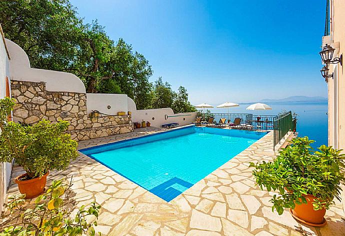 Private pool, terrace area, and sea views . - Villa Armandos . (Photo Gallery) }}