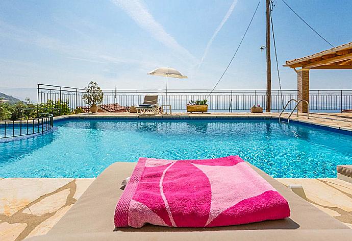 Private pool and terrace with panoramic sea views . - Villa Aris . (Photo Gallery) }}