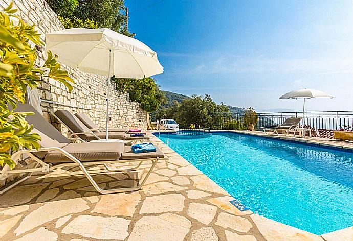 Private pool and terrace with panoramic sea views . - Villa Aris . (Photo Gallery) }}