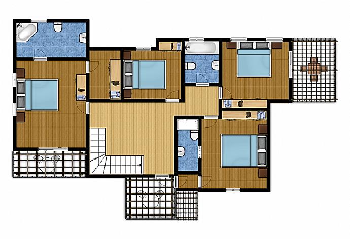 Floor Plan: First Floor . - Villa Xenios Dias . (Galerie de photos) }}