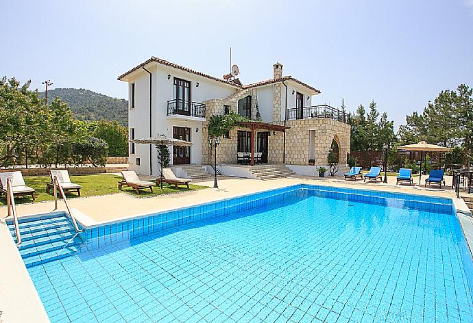 Private pool with terrace and garden area . - Villa Ariadne . (Photo Gallery) }}
