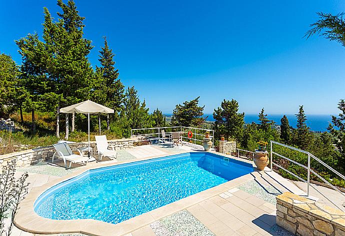 ,Private pool and terrace with sea views . - Villa Windmill . (Photo Gallery) }}