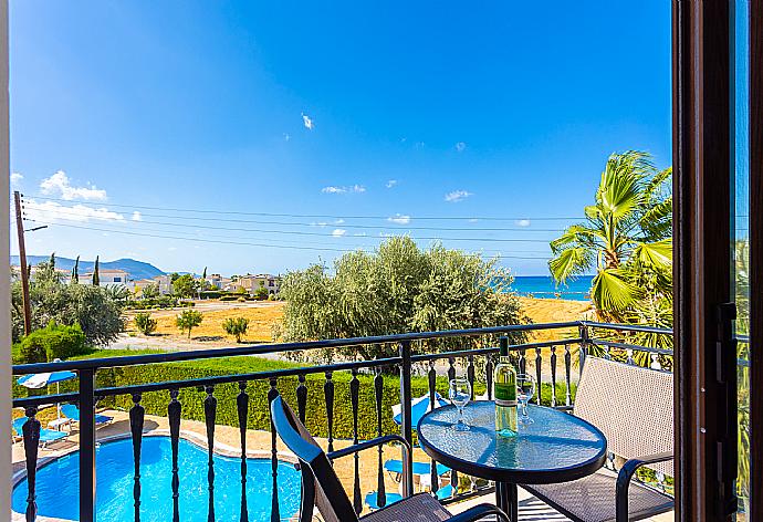 Balcony with sea views . - Villa Halima Georgios . (Photo Gallery) }}