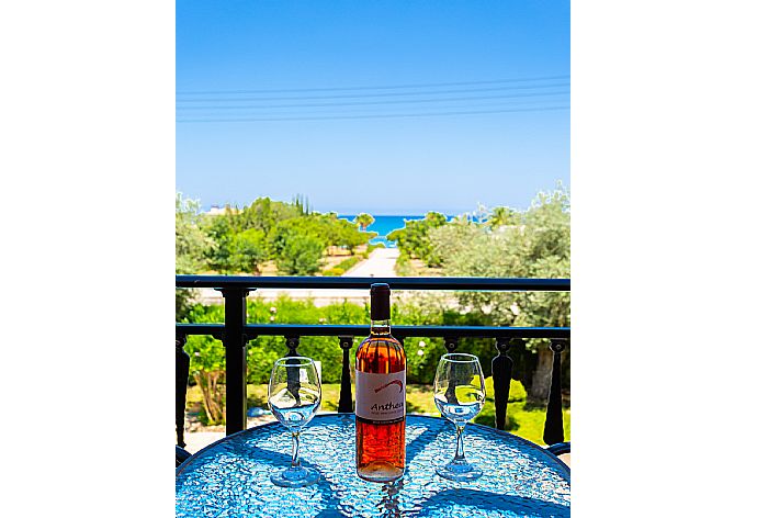 Balcony with sea views . - Villa Halima Stefanos . (Photo Gallery) }}