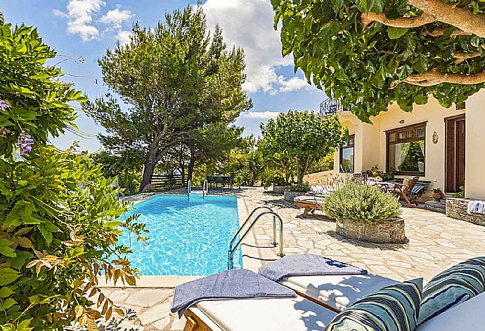 Private pool with terrace . - Villa Raches . (Photo Gallery) }}