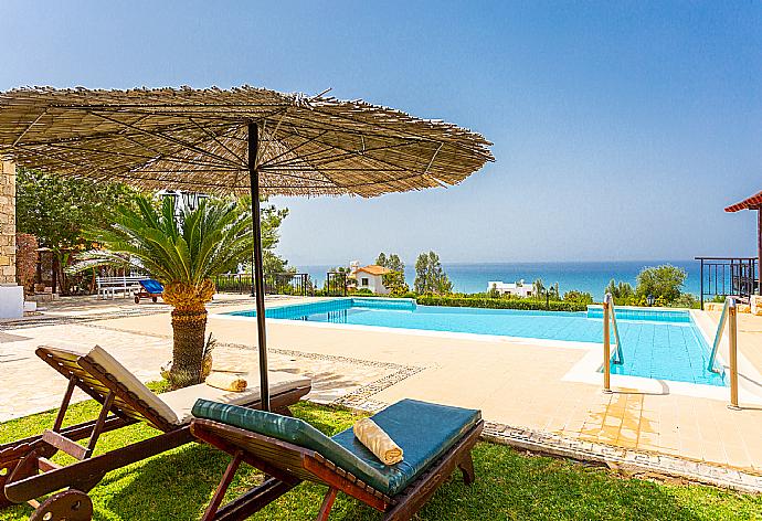 Private infinity pool, terrace, and garden with panoramic sea views . - Villa Minoas . (Fotogalerie) }}