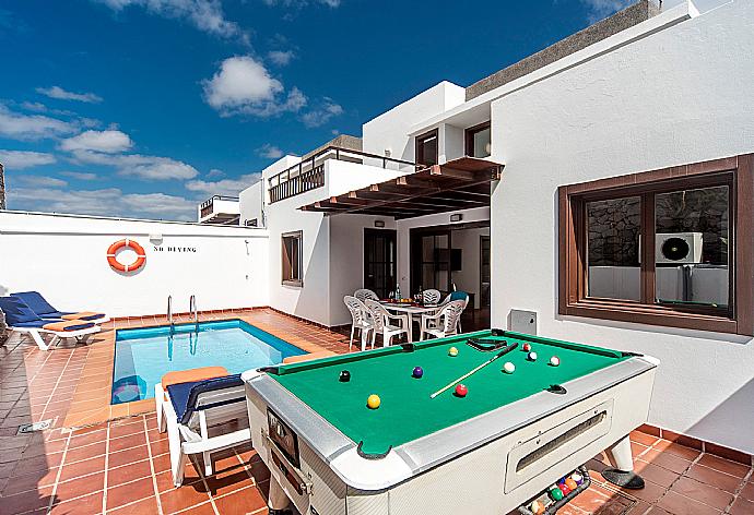 Private pool with terrace area and pool table . - Villa Julianne 3 . (Photo Gallery) }}